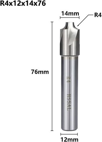 8 مم 10 مم زاوية زاوية حول الطاحونة نهاية الطاحونة R1.0-R12 HSS قاطع طحن قاطع CNC بت HSS Metal Milling Tool Cutter (R12x20x32x90L) in Kuwait