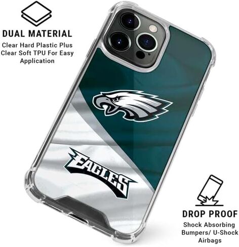 Skinit Clear Phone Case متوافق مع iPhone 16 Pro Max - تصميم NFL Philadelphia Eagles المرخص رسميًا in Kuwait
