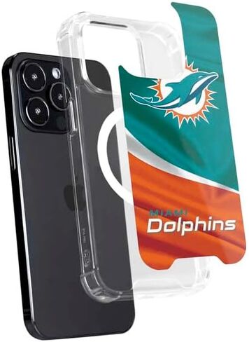 حالة Skinit Phone Case متوافقة مع Magsafe iPhone 13 Pro - تصميم NFL Miami Dolphins مرخص رسميًا in Saudi Arabia