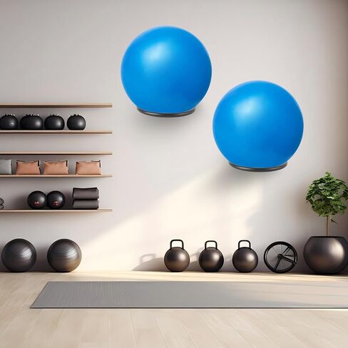 Stability Ball Holder Wall Mount - Heavy Duty Exercise & Yoga Ball Storage Rack for Home, Yoga Studios, and Commercial Gyms - Space-Saving Design for Stability Balls up to 85cm(Black 1-Pack) in Saudi Arabia
