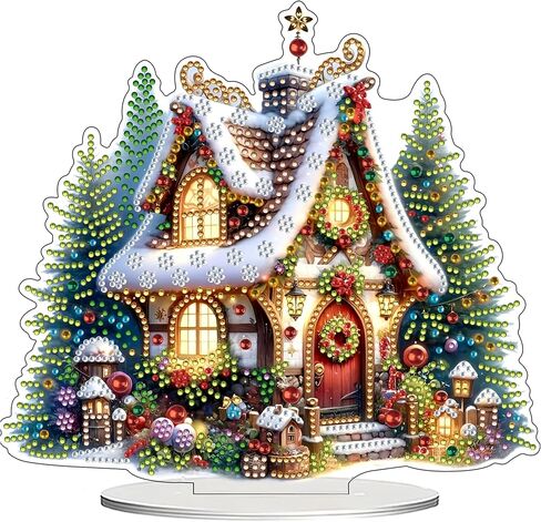 JJfox DIY 5D Tabletop Diamond Art Painting Kit ， زخرفة سطح المكتب مزدوجة الجوانب الخاصة بزخرفة مكتب الراينستون على شكل وحدات وضعية في المنزل. in Kuwait