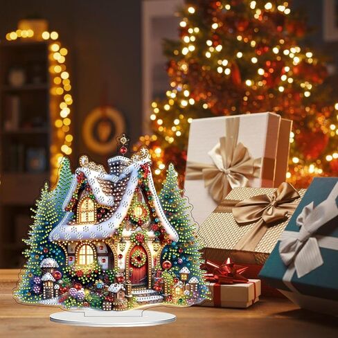 JJfox DIY 5D Tabletop Diamond Art Painting Kit ， زخرفة سطح المكتب مزدوجة الجوانب الخاصة بزخرفة مكتب الراينستون على شكل وحدات وضعية في المنزل. in Kuwait