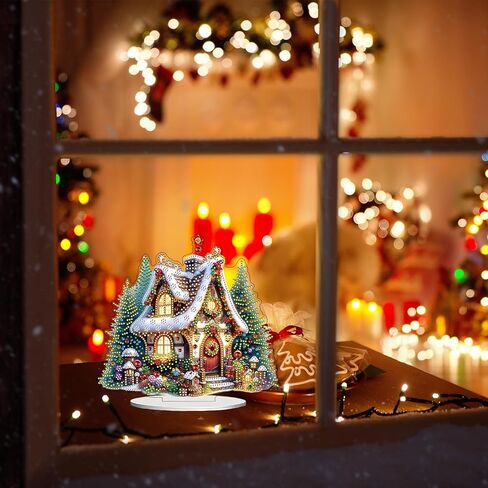 JJfox DIY 5D Tabletop Diamond Art Painting Kit ， زخرفة سطح المكتب مزدوجة الجوانب الخاصة بزخرفة مكتب الراينستون على شكل وحدات وضعية في المنزل. in Kuwait