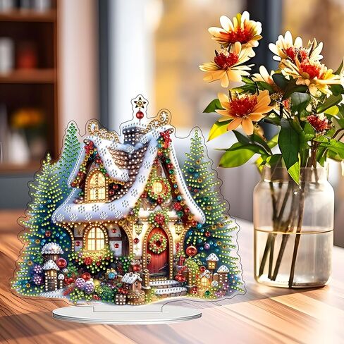 JJfox DIY 5D Tabletop Diamond Art Painting Kit ， زخرفة سطح المكتب مزدوجة الجوانب الخاصة بزخرفة مكتب الراينستون على شكل وحدات وضعية في المنزل. in Kuwait