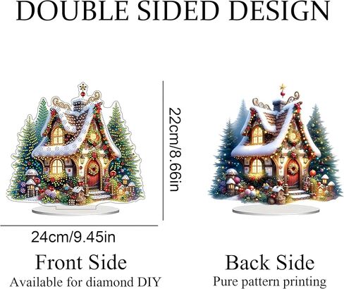 JJfox DIY 5D Tabletop Diamond Art Painting Kit ， زخرفة سطح المكتب مزدوجة الجوانب الخاصة بزخرفة مكتب الراينستون على شكل وحدات وضعية في المنزل. in Kuwait