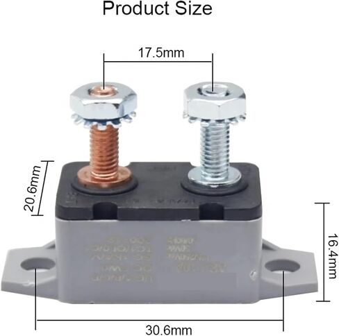إعادة ضبط مفتاح حماية الحمل الزائد الحراري DC 12V 24V 5A 10A 15A 20A 25A 30A قاطع الدائرة التلقائي مع مسمار غطاء للسيارات (40A) in Kuwait
