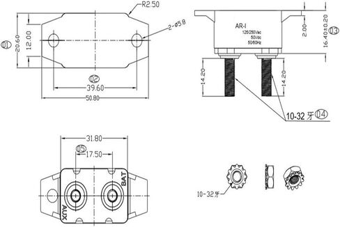 إعادة ضبط مفتاح حماية الحمل الزائد الحراري DC 12V 24V 5A 10A 15A 20A 25A 30A قاطع الدائرة التلقائي مع مسمار غطاء للسيارات (40A) in Kuwait