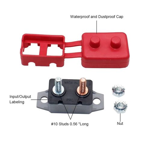 إعادة ضبط مفتاح حماية الحمل الزائد الحراري DC 12V 24V 5A 10A 15A 20A 25A 30A قاطع الدائرة التلقائي مع مسمار غطاء للسيارات (40A) in Saudi Arabia