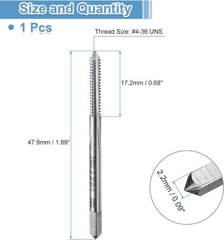uxcell Hand Bottom Tap 11/16-11 UNC 2B Thread Bottoming Style Threading Taps High Speed Steel HSS6542 Straight Flutes Screw Tapping Tool in Saudi Arabia