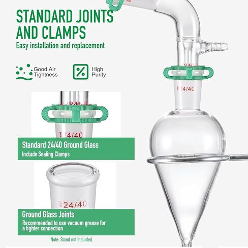 الأواني الزجاجية المختبرية الجديدة 24/40 الأواني الزجاجية الكيمياء 32PCS كيمياء المختبر مجموعة الأدوات الزجاجية 250 1000 مل لتنقية فصل التقطير （24/40 ، 32pcs） in Kuwait