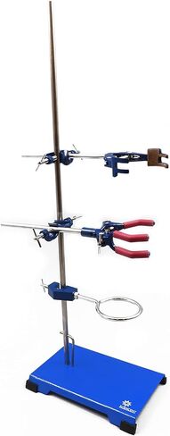 الدعم Ring Stand Professional Retort Stand -Ext -End من كل شيء - الضغط على المشابك المصبوب ورأس Boss ؛ قضيب الفولاذ المقاوم للصدأ 24 "، قاعدة ثقيلة (8" x5 ") (3 مشبك الإصبع + مشبك burtete + 2xboss رؤوس) in Saudi Arabia