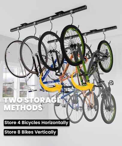 Bike Rack Celling Mount for Garage, Indoor Hangers Storage for 8 Bicycles, Heavy-duty Adjustable Bike Hooks for Garage Ceiling Support up to 640 lbs in Saudi Arabia