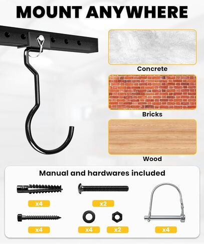 Bike Rack Celling Mount for Garage, Indoor Hangers Storage for 8 Bicycles, Heavy-duty Adjustable Bike Hooks for Garage Ceiling Support up to 640 lbs in Saudi Arabia