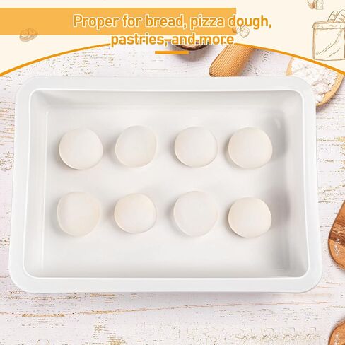 Suzile 4 Pcs Dough Tray Kit Pizza Dough Proofing Box Plastic Stackable Trays with Covers Pizza Storage Container Collapsible for Storage Safekeeping, 17.83'' x 12.8'' x 3.23'', 4 Trays with 1 Cover in Kuwait