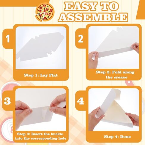 50 PCS Bizza Slice Slice ، وحاويات شريحة فطيرة وشرائح البيتزا حاوية تخزين - صواني مثلث الورق المقوى الأبيض المتاح للبيتزا الفردية ، والكعك والمزيد ، 9.65 "L x 7.28" W x 1.77 "H in Kuwait