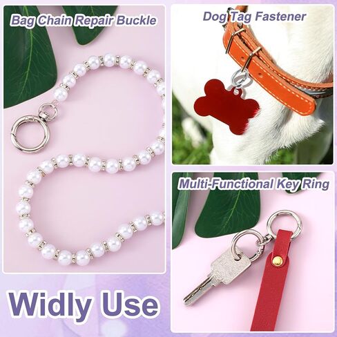 2 Sets Metal Spring Carabiners, Light Gold Swivel Lobster Clasps Clips with O Rings, Alloy Round Snap Spring Key Clips for Purse, Bag Chain, DIY Crafts for Men, Women (6PCS O Rings) in Kuwait