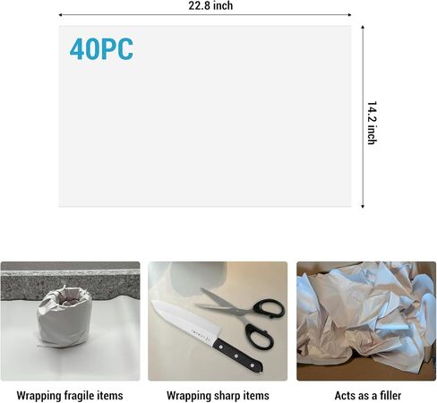 Newsprint Bulk Packing Paper Sheets Wrap Paper for Moving, Shipping & Storage, Packing Materials, Protect Delicate Items, 24'' X 15'' (24 x 15 (40 Pcs)) in Kuwait