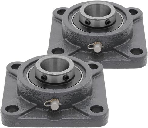 [2-pack] UCF207-20-محمل شفة 4-Bolt مع الإسكان الحديد الزهر بما في ذلك محمل الكرة إدراج 1-1/4 في قطر التجويف-UC207-20 محمل و F207 الإسكان in Saudi Arabia