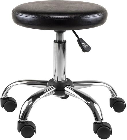 Adjustable Height Swivel Stool - Round Cushion Seat with Casters - Home Office Bar Chair in Saudi Arabia