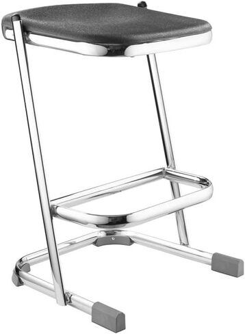 Pemberly Row 24" Ergonomic Modern Metal Elephant Z-Stool in Black/Chrome in Saudi Arabia