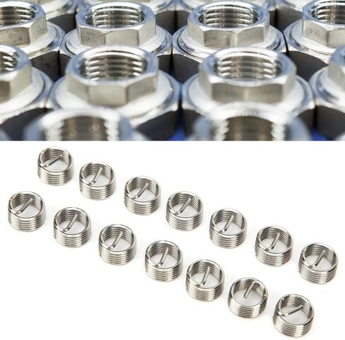 Stainless Steel Thread Inserts, Multi Pack, Thread Repair Tool, Sturdy SUS304 Construction, Metric and Inch Conversion, for Aluminum, Zinc, Plastic in Saudi Arabia