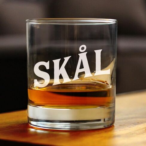 Skal - Norwegian Cheers - Whiskey Rocks Glass - Cute Norway Themed Gifts or Party Decor for Women and Men - 10.25 Oz in Kuwait