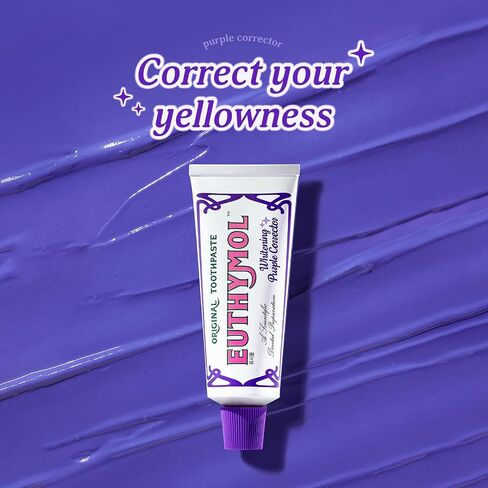 Euthymol Purple Whitening معجون الأسنان (3.7 Fl Oz) - للأسنان الصفراء والحساسة | صيغة البنفسج توب ، تضيء على الفور ، دفاع 24 ساعة وصمة عار ، أنفاس طازجة طويلة الأمد in Kuwait