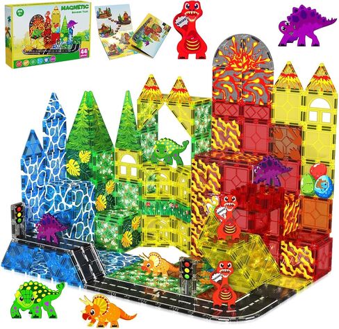 Magnetic Tiles Road Set, Magnetic Building Blocks for Road, Construction Kit STEM Learning Toys for Kids Boys Girls Ages 1-12, Back to School Holidays Birthdays Gift in Kuwait