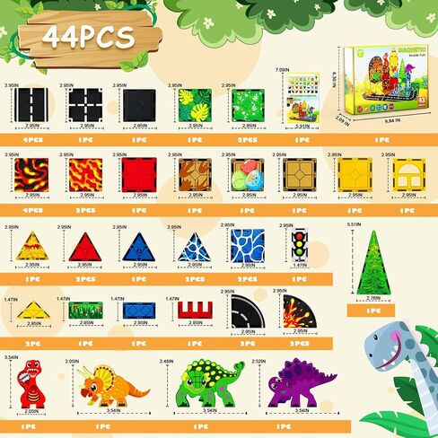 Magnetic Tiles Road Set, Magnetic Building Blocks for Road, Construction Kit STEM Learning Toys for Kids Boys Girls Ages 1-12, Back to School Holidays Birthdays Gift in Kuwait