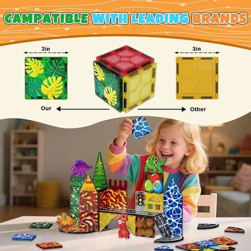 Magnetic Tiles Road Set, Magnetic Building Blocks for Road, Construction Kit STEM Learning Toys for Kids Boys Girls Ages 1-12, Back to School Holidays Birthdays Gift in Kuwait