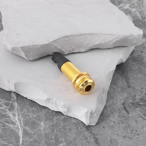 Endpin Jack Sound Pick-up Socket 6.35mm Output 2.5mm Input for Acoustic Guitar Accessories 60.5x15.6mm, Black in Kuwait