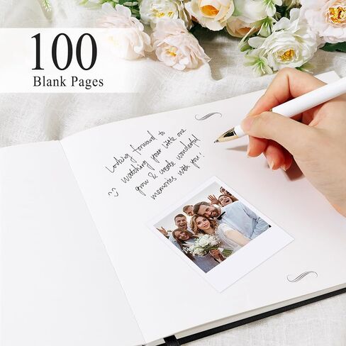 دفتر ضيوف حفل زفاف Sunee - حفل زفاف ضيوف بولارويد حفل استقبال ، غلاف الكتان 7 "× 9" دفتر ضيوف للاستحمام الطفل ، وأعياد الميلاد والمناسبات الخاصة ، و 100 صفحة فارغة لعلامة الزفاف والصور ، والبيج. in Saudi Arabia