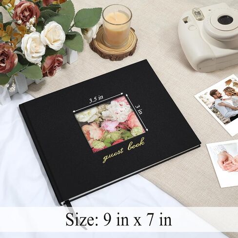 دفتر ضيوف حفل زفاف Sunee - حفل زفاف ضيوف بولارويد حفل استقبال ، غلاف الكتان 7 "× 9" دفتر ضيوف للاستحمام الطفل ، وأعياد الميلاد والمناسبات الخاصة ، و 100 صفحة فارغة لعلامة الزفاف والصور ، والبيج. in Saudi Arabia