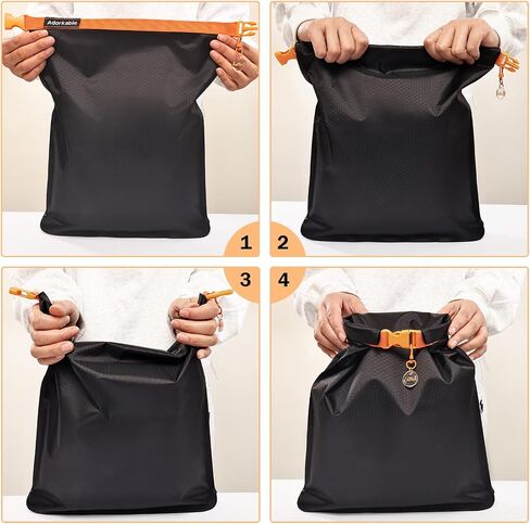 Waterproof Wet Bag for Swimsuit, Black Swim Bag for Beach Vacation Wet Clothes, Dry Bag for Camping Kayaking Boat Travel, Soap Travel Case, Black Band in Saudi Arabia