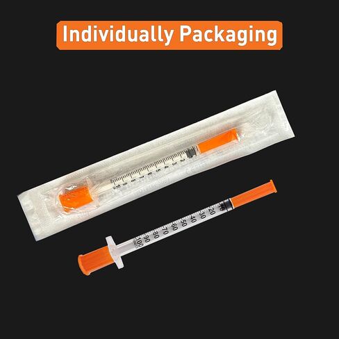1cc/ml مع 31g 1/4 بوصة (6 مم) حزمة لوازم المختبر ملفوفة بشكل فردي من 100 in Saudi Arabia