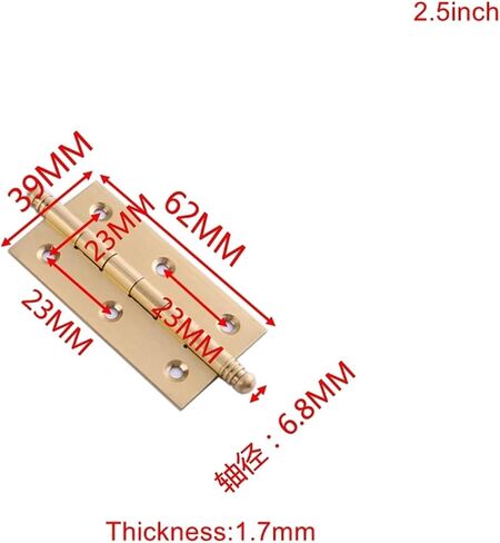 Adjustable Hinges Door Closing Hinges 1pcs 2/2.5/3 Inch Solid Brass Cupboard Door Butt Furniture Folding Hinge(3 inch) in Kuwait