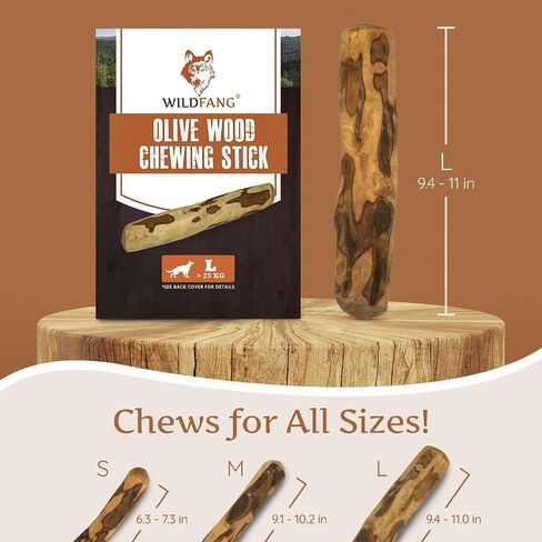 Wildfang Olive Wood - Chewing Stick for Dogs, 100% Natural Dog Toy, Dental Care & Training (S) in Kuwait