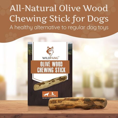 Wildfang Olive Wood - Chewing Stick for Dogs, 100% Natural Dog Toy, Dental Care & Training (S) in Kuwait