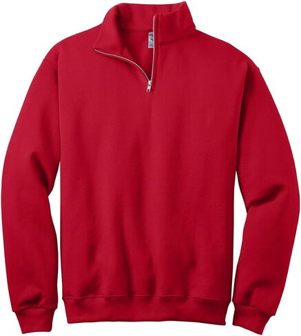 Jerzees 50/50 NuBlend Quarter-Zip Cadet Collar Sweatshirt, Small, True RED in Saudi Arabia