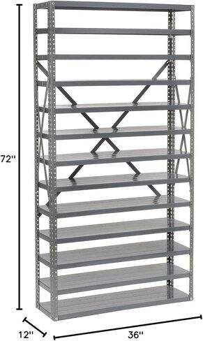 Global Industrial 13 Shelf Steel Shelving with (96) 4" H Plastic Shelf Bins, Blue, 36x12x72 in Saudi Arabia