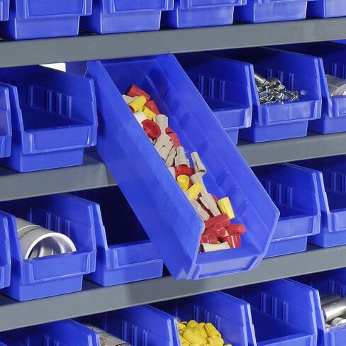 Global Industrial 13 Shelf Steel Shelving with (96) 4" H Plastic Shelf Bins, Blue, 36x12x72 in Saudi Arabia