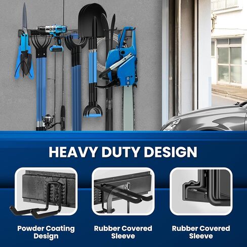 64'' All-Metal Garage Tool Organizer Wall Mount – Heavy-Duty Tool Rack Holds 680 lbs, Adjustable Hooks for Garage, Yard, and Garden Equipment in Saudi Arabia