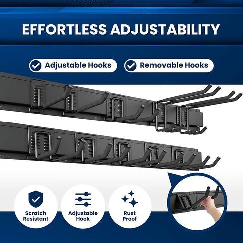 64'' All-Metal Garage Tool Organizer Wall Mount – Heavy-Duty Tool Rack Holds 680 lbs, Adjustable Hooks for Garage, Yard, and Garden Equipment in Saudi Arabia