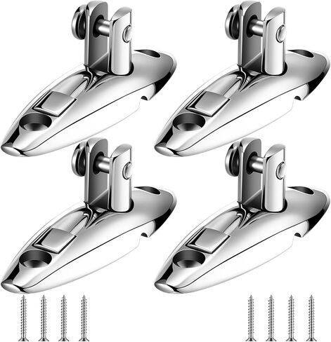 4pcs Boat Bimini Top Swivel Hinge Quick Release 316 Stainless Steel Bimini Top Swivel Deck Side Mount Marine Hardware with 8 Screws for Boat Yachts in Saudi Arabia