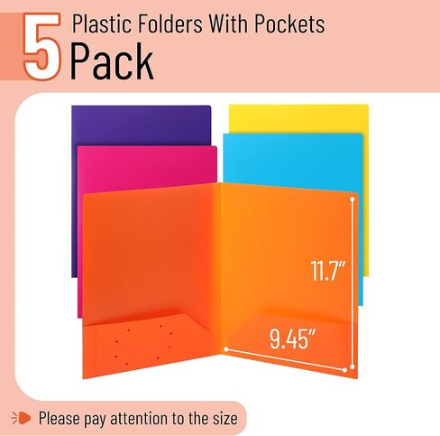 Mr. Pen- Plastic Folders with Pockets, 5 Pack, Letter Size, Lavender Twilight Colors, Pocket Folders for School in Saudi Arabia