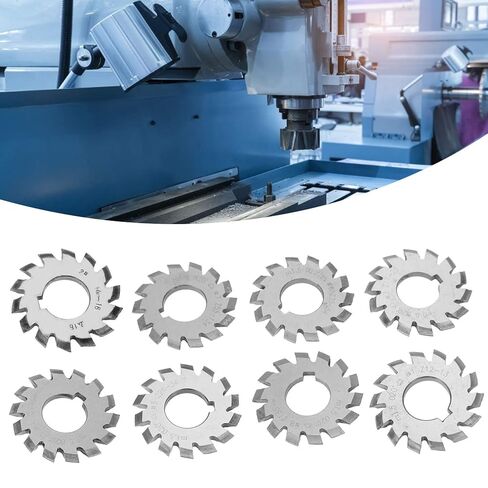 8PCS Gear Milling Cutter, High Speed Steel Involute Gear Cutters Set, M1.5 20° 5mm 6mm Cutting Tool Industrial Supplies for Milling Machine in Saudi Arabia
