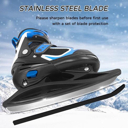 MammyGol Adjustable Ice Skates for Kids Youth Tean Hockey Lace-Up Boys or Girls Ice Skate for Beginner Age 4-12 Blue Black Teal Green in Saudi Arabia