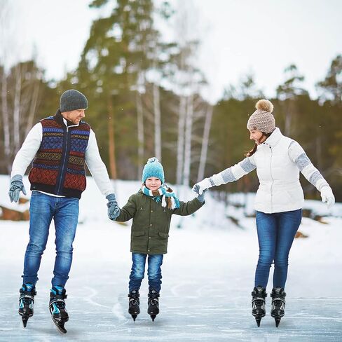 MammyGol Adjustable Ice Skates for Kids Youth Tean Hockey Lace-Up Boys or Girls Ice Skate for Beginner Age 4-12 Blue Black Teal Green in Saudi Arabia