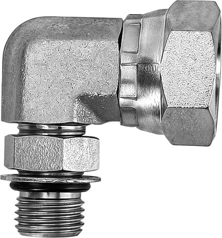 Replacement 6901-06-08 90° Elbow Adapter 3/8" Male BOSS Swivel ORB x 1/2" NPSM Female Pipe Swivel, for Hydraulic Elbow Pipe Fittings Carbon Steel in Saudi Arabia