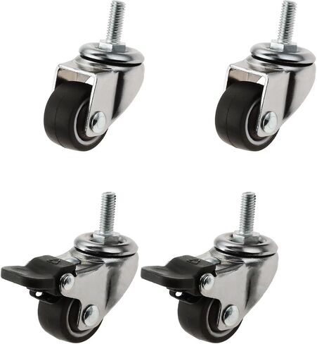 4Pcs 1 Inch Furniture Casters Wheels Small Shopping Trolley Swivel Caster Wheels Mute Crib Caster with Brake(A) in Saudi Arabia